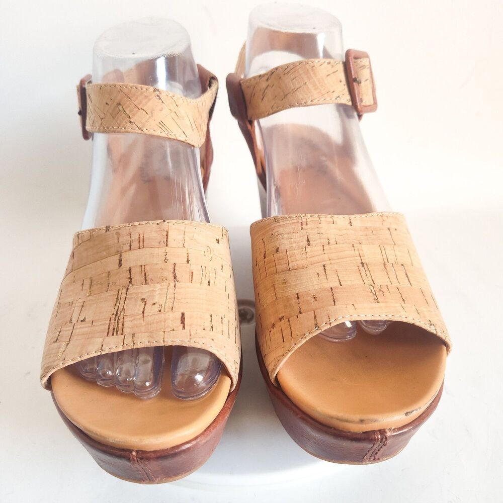 Kork-Ease Cork Wedge Sandals in Natural Tan and Brown - Picture 5 of 12